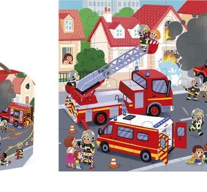 Janod – Puzzel (24stuks) in koffer – Brandweer