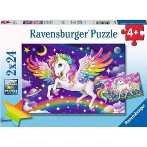 Puzzel (2x24stuks) – Eenhoorn en Pegasus