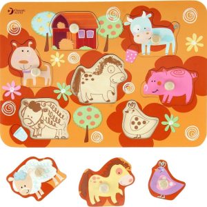 Classic World Knopjespuzzel (hout) – Boerderij