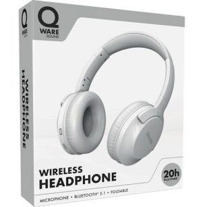 Qware Sound Bluetooth Hoofdtelefoon (opvouwbaar) – wit