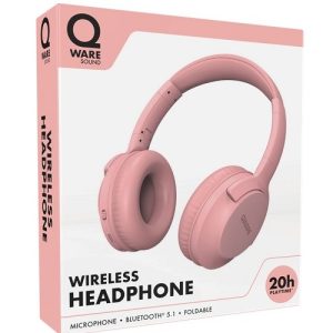 Qware Sound Bluetooth Hoofdtelefoon (opvouwbaar) – roze