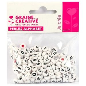 Graine Créative Alfabetkralen – 250stuks (wit)