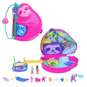 Polly Pocket Large Wearable Compact – Sloth Family 2-in-1