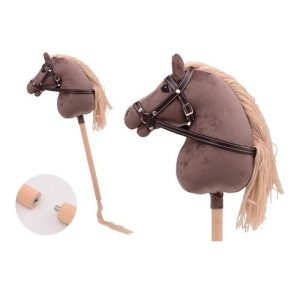 Holly Horse – Hobbypaard deluxe met korte stok (bruin)