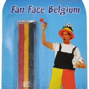 Gezichtskrijt 1 stuk zwart,rood & geel (België)