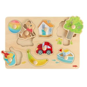 Inlegpuzzel (hout) – Eerste woordjes