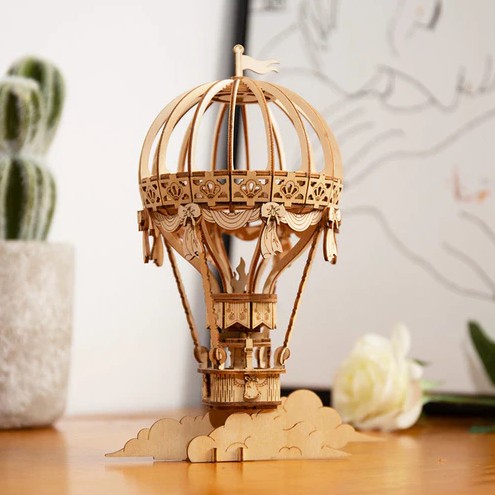 Robotime Rolife 3D Wooden Puzzle Hot Air Balloon - Afbeelding 2
