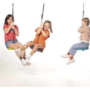 Dice Kunststof schotelschommel-zwart gevlochten touw-limoengroen