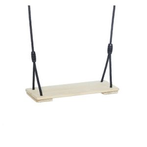 Dice Geïmpregneerd grenen schommelzitje-zwart gevlochten touw