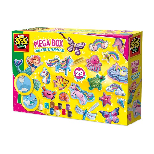 SES Gieten en schilderen - Mega box unicorn en zeemeermin