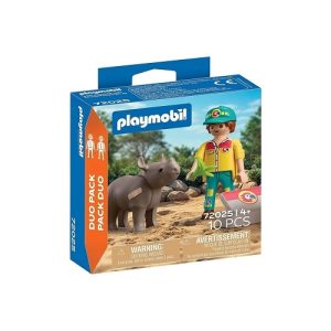 Playmobil – Duopack Ranger met neushoorn