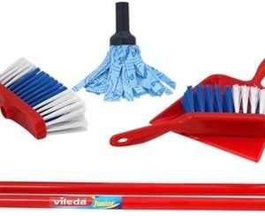 VILEDA Schoonmaakset – 4-delig (handborstel/vuilnisblik/steelborstel/mops)