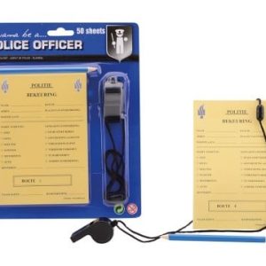 Politie bonnenboekje met potlood en fluit