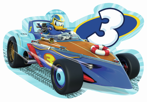 Jumbo - Vormenpuzzel 4-in-1 (14/16/18/20stuks) - Disney Mickey Racers - Afbeelding 4