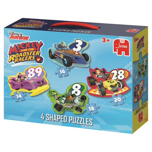 Jumbo - Vormenpuzzel 4-in-1 (14/16/18/20stuks) - Disney Mickey Racers - Afbeelding 6