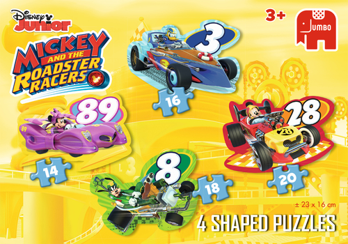 Jumbo - Vormenpuzzel 4-in-1 (14/16/18/20stuks) - Disney Mickey Racers - Afbeelding 7