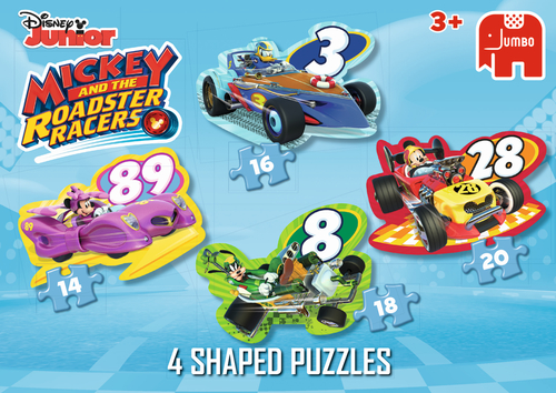 Jumbo - Vormenpuzzel 4-in-1 (14/16/18/20stuks) - Disney Mickey Racers - Afbeelding 8