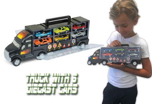 Truck opbergkoffer + 6 auto's - Afbeelding 2
