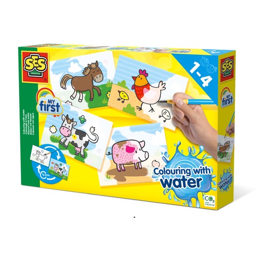 SES Creative - My First - Kleuren met water - Boerderijdieren