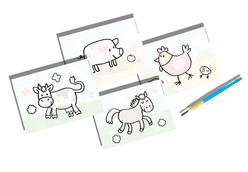 SES Creative - My First - Kleuren met water - Boerderijdieren - Afbeelding 4
