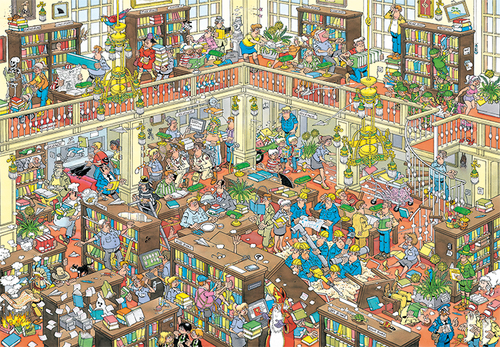 Jan van Haasteren - De bibliotheek (2000stuks) - Afbeelding 2