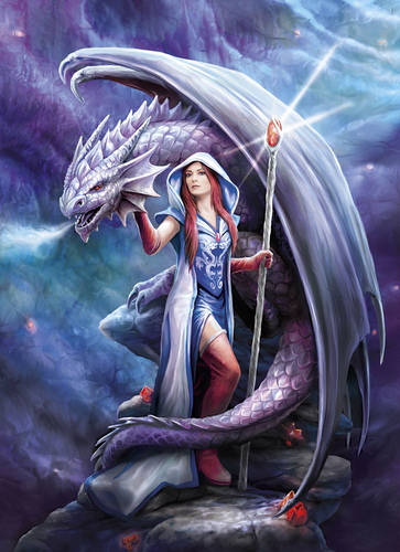 Puzzel (1000stuks) Anne Stokes Collection - Dragon Mage
