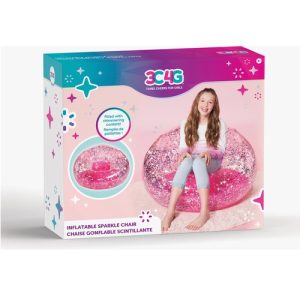 Make it Real – Opblaasbare glitter confetti stoel (roze)