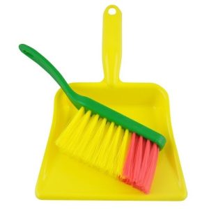Borstel met vuilblik