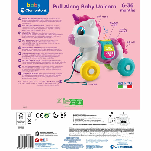 Baby Clementoni - Pull Along - Baby Unicorn - Afbeelding 3