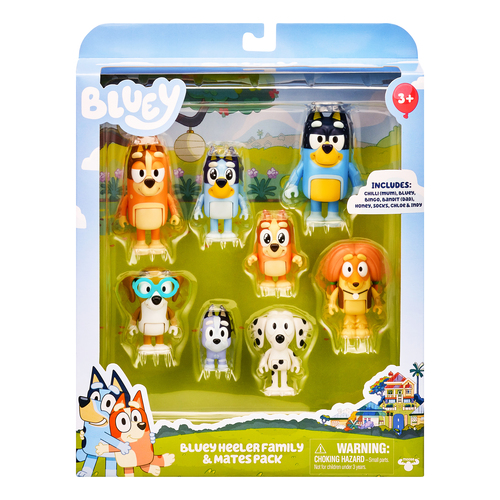 Bluey - 8 Speelfiguren Familie & Vrienden - Afbeelding 4