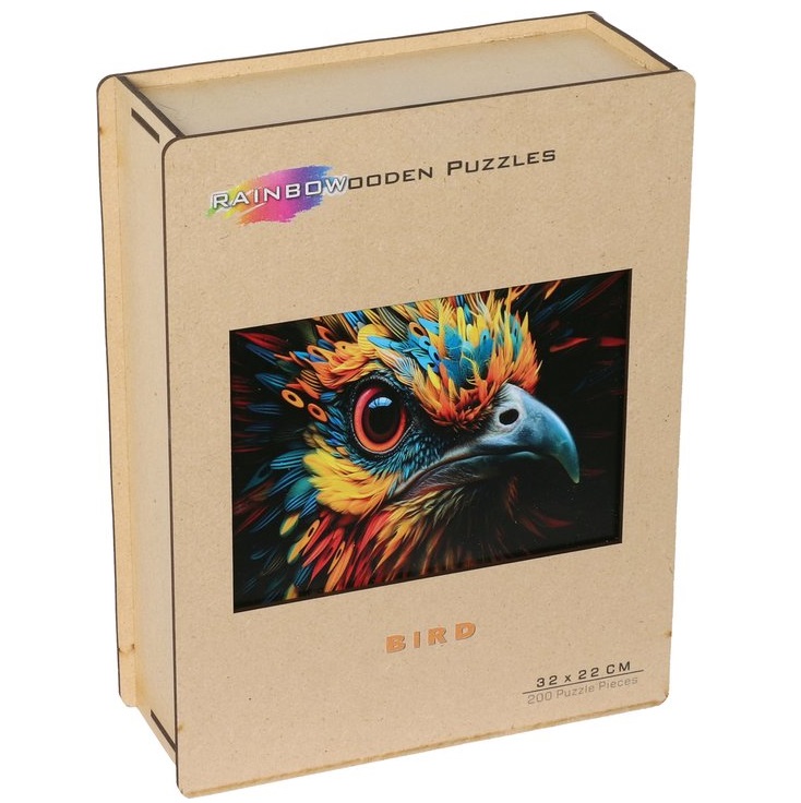 2D Rainbow Wooden Puzzel (200stuks) - Vogel
