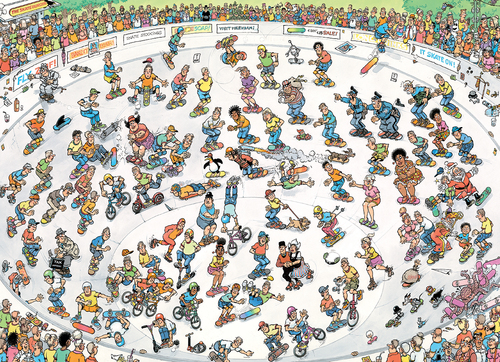 Jan van Haasteren - Skateboarden In De Bowl (1000 Stukjes) - Afbeelding 4