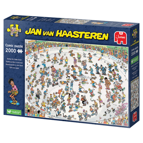 Jan van Haasteren - Skateboarden In De Bowl - 2000 Stukjes - Afbeelding 2