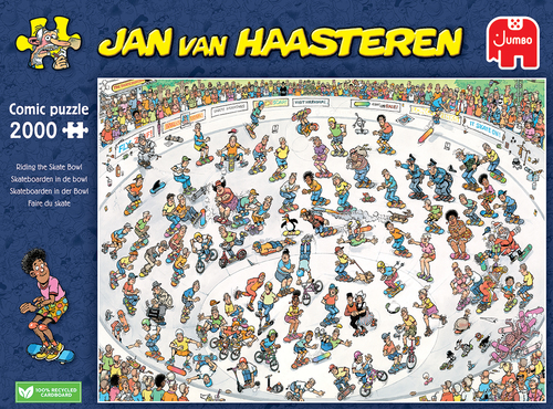 Jan van Haasteren - Skateboarden In De Bowl - 2000 Stukjes - Afbeelding 3