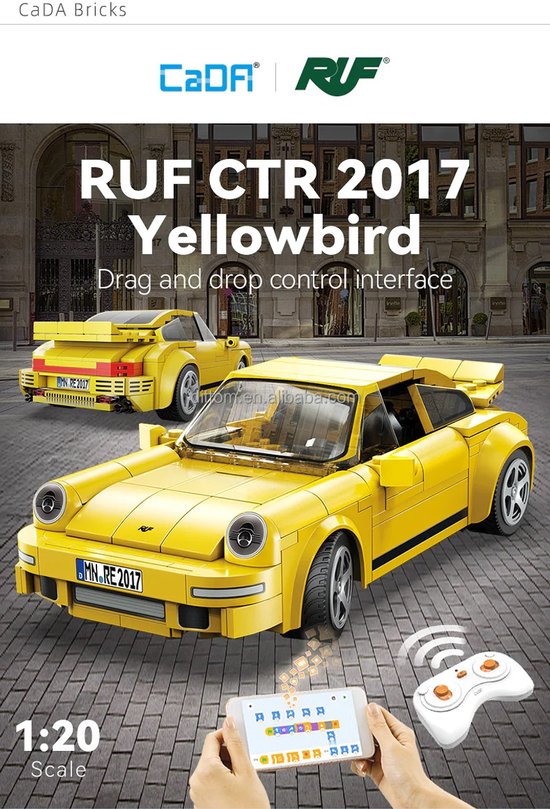 CADA R/C Racing Car 2017 Yellowbird 222pcs - Afbeelding 3