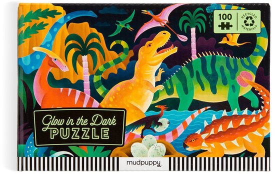 Mudpuppy Puzzel Glow in the Dark Dinos 100 stuks - Afbeelding 2