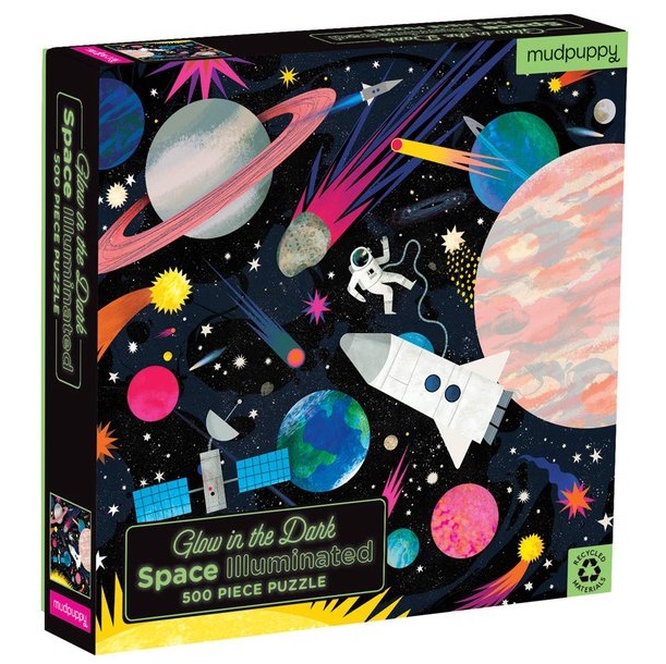 Mudpuppy Puzzel RUIMTE glow-in-the-dark 500 stuks