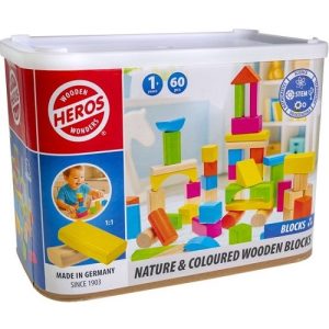 Heros Blocks Nature coloured woorden blocks 60pcs
