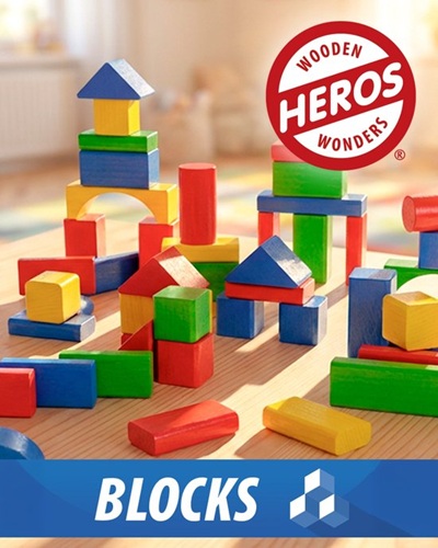 Heros Blocks Nature coloured woorden blocks 60pcs - Afbeelding 2