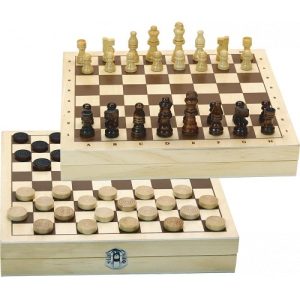 Dam & Schaakbord Hout