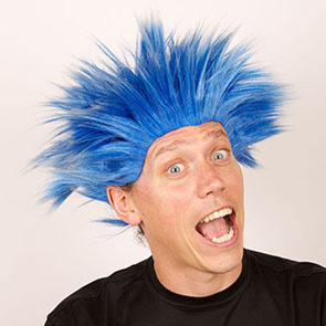 Pruik Electric Shock – Blauw