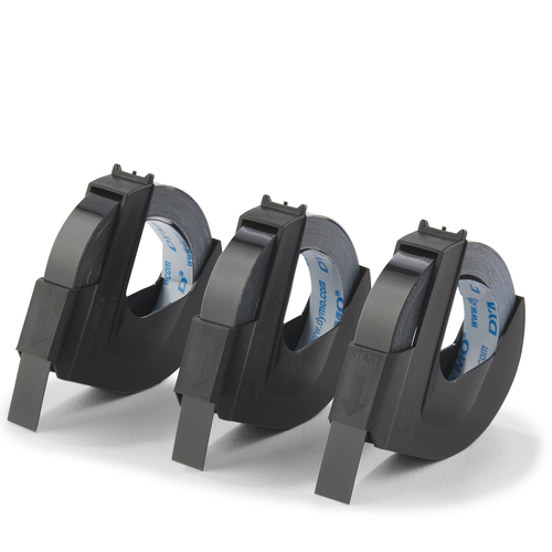 Dymo 3D zelfklevende reliëftape 9mm x 3m - zwart (3stuks) - Afbeelding 4