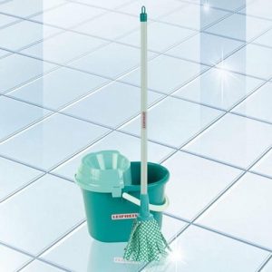 LEIFHEIT Schoonmaakset – 2-delig (mops op steel + emmer)