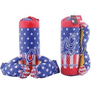 Sports Active Bokszak met handschoenen – blauw/rood