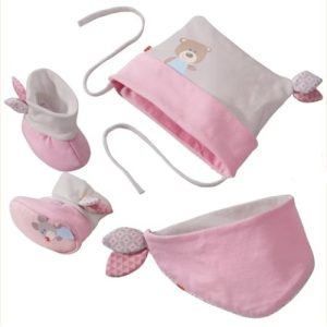 Haba – Babyset Knuffelvrienden roze – Maat 50/56