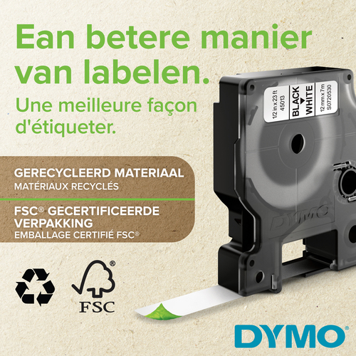 Dymo Tape D1 (12mm x 7m) - zwart/geel - Afbeelding 4