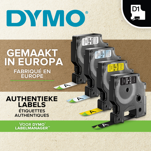Dymo Tape D1 (12mm x 7m) - zwart/geel - Afbeelding 7