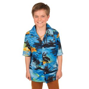 Hemd Hawai (blauw) – maat 140