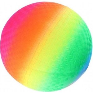 Bal Rainbow (plastic) met ventiel – 20cm