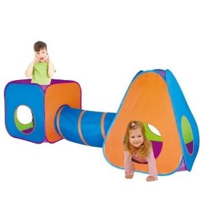 Speeltent met tunnel (265x95x100cm) + 100 ballen